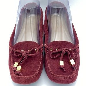 Michael Kors Sutton Burgundy Suede Slip On Loafers